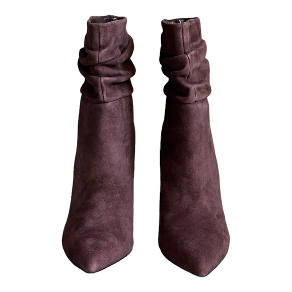 Marc Fisher Ankle Boot 9 NWOB Burgundy Rayya Stiletto Slouchy Leather Point Toe - Picture 2 of 11